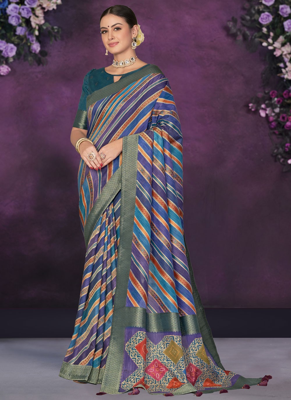 Classic Embroidered Tussar Silk Saree - S9296