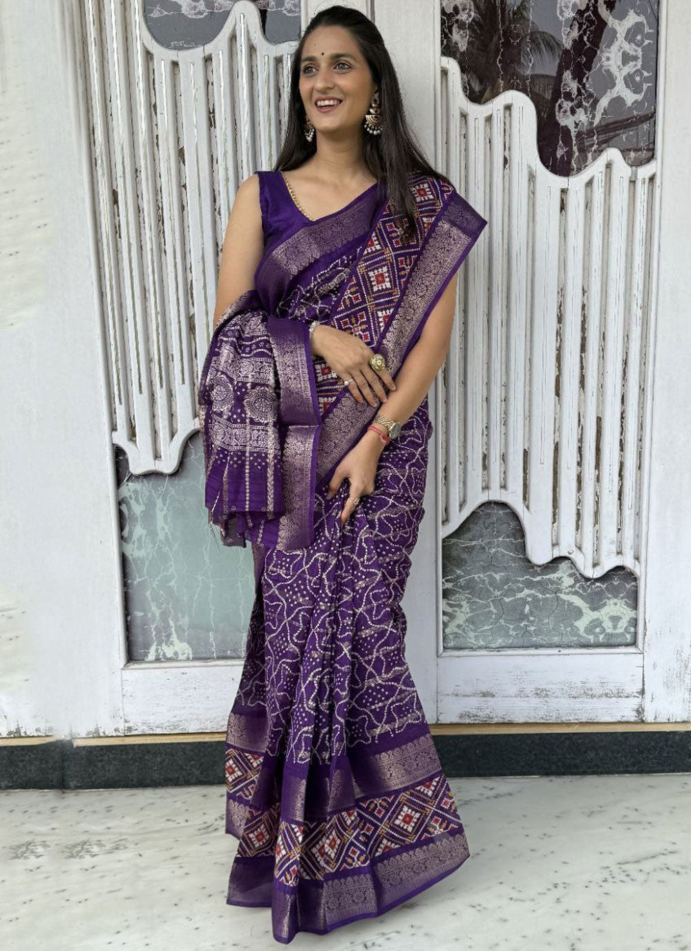 Printed, Weaving Zari Cotton Silk Saree - S11784