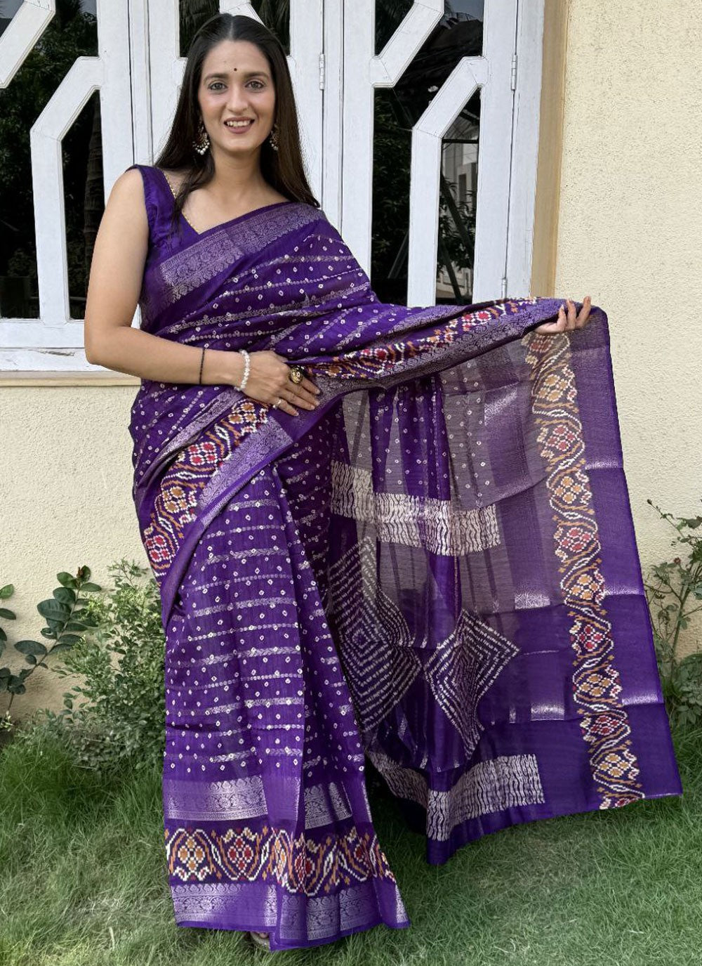 Printed, Weaving Zari Cotton Silk Saree - S11784