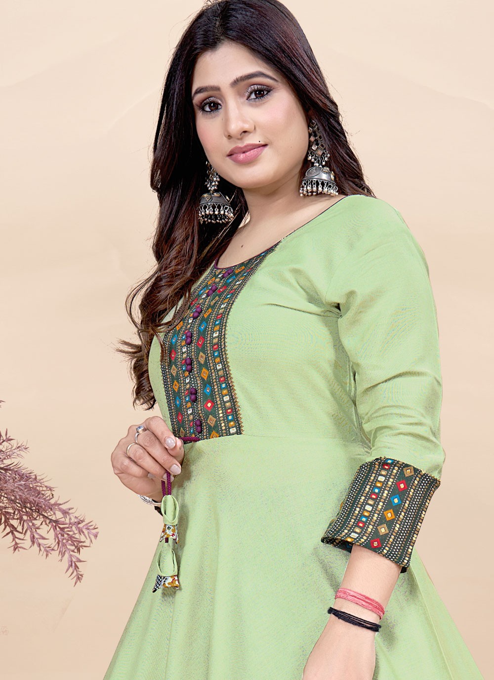 Fancy Work Rayon Gown - G1909