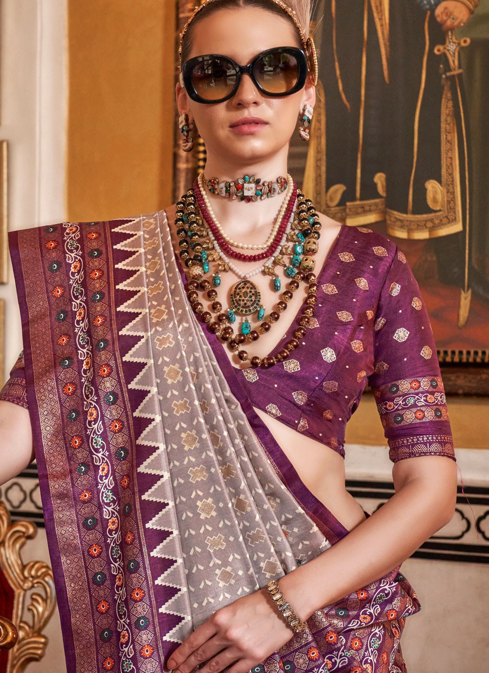 Classic Printed Silk Saree - S8644