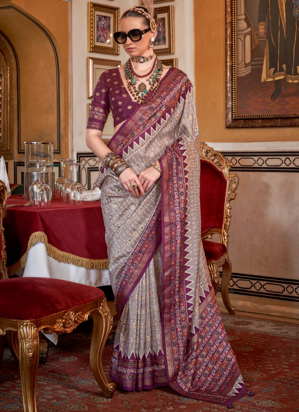 Classic Printed Silk Saree - S8644