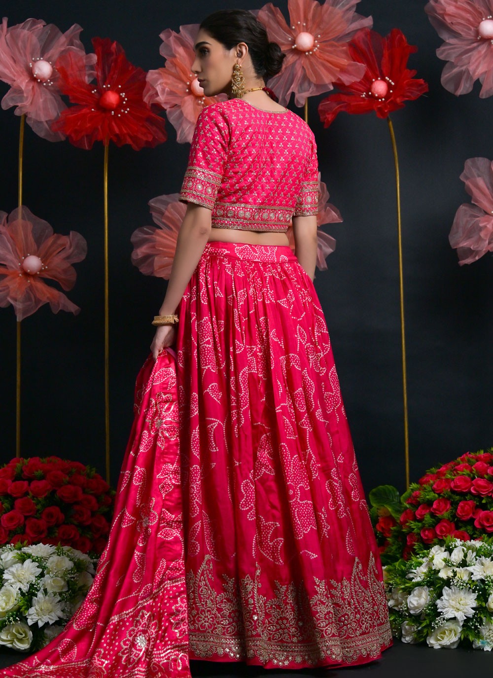 Cutdana Viscose Hot Pink Lehenga Choli L3444