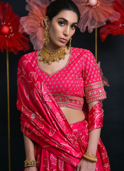 Cutdana Viscose Hot Pink Lehenga Choli L3444