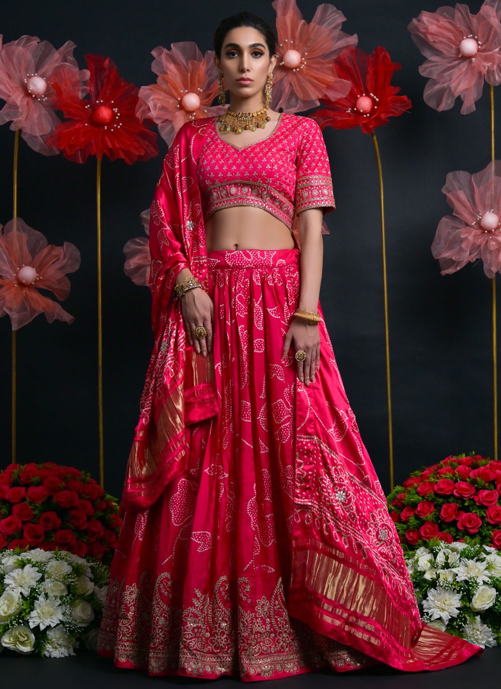 Cutdana Viscose Hot Pink Lehenga Choli L3444