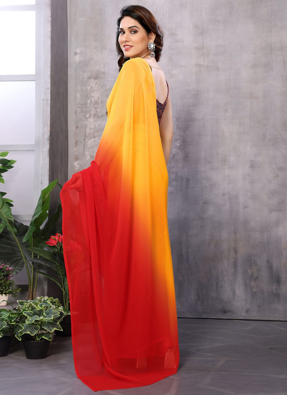 Classic Border Work Georgette Saree - S7329