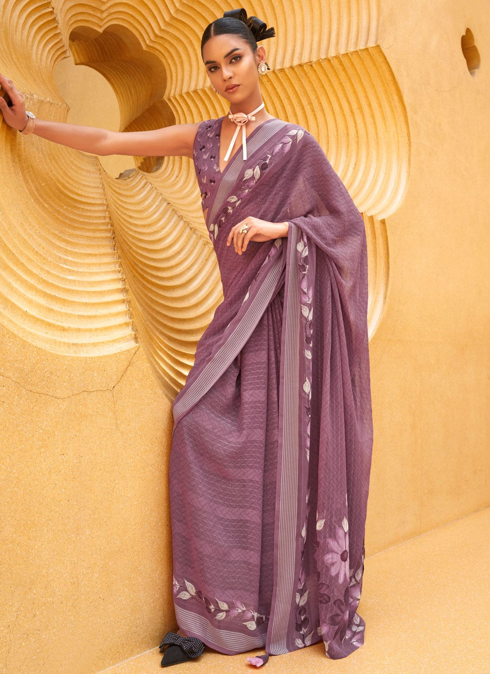 Classic Printed Georgette Saree - S8278