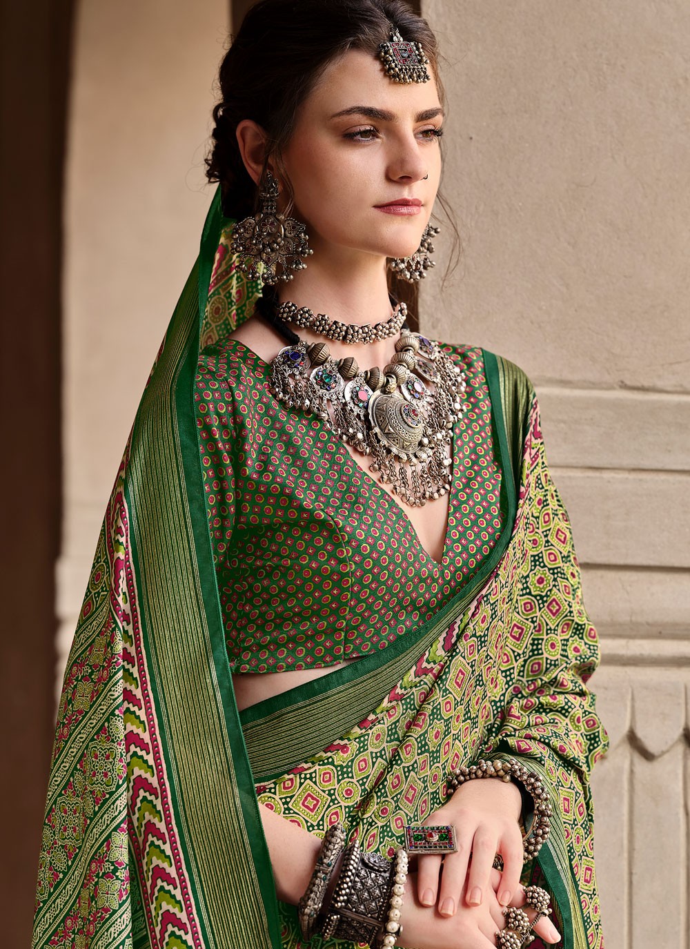 Classic Printed Silk Saree - S8623