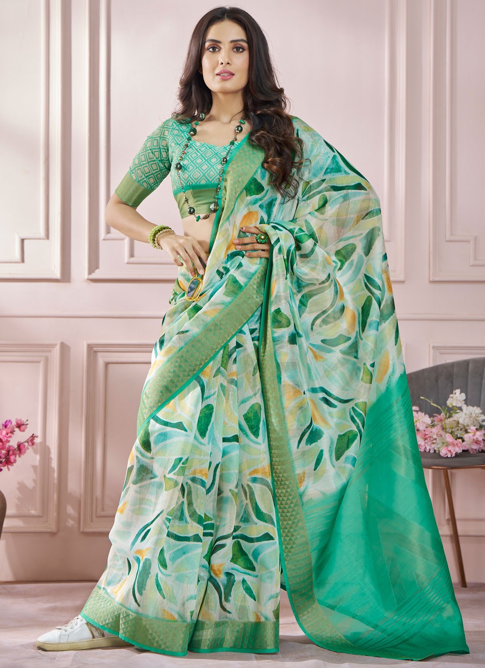 Classic Printed Silk Saree - S8693