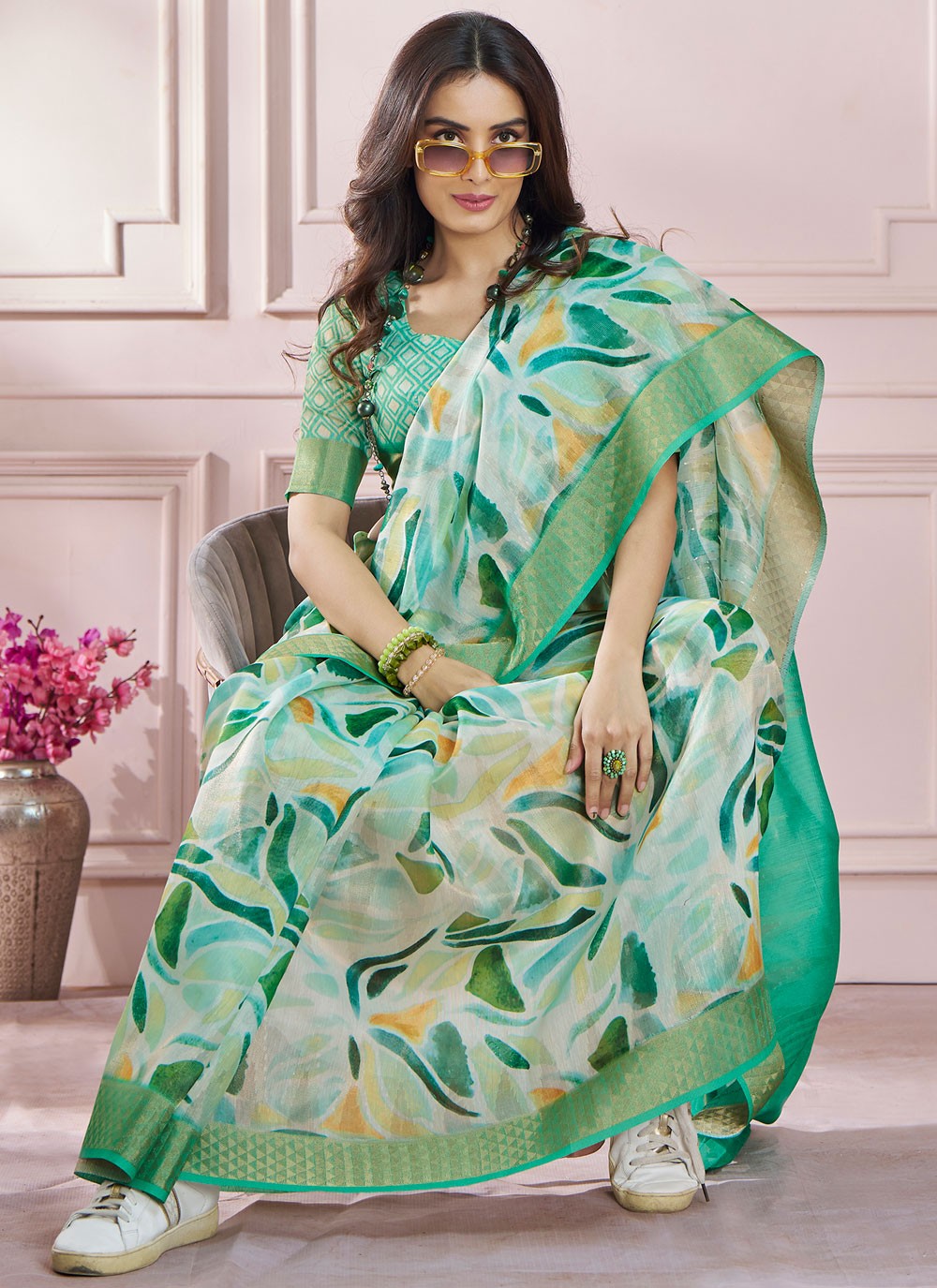 Classic Printed Silk Saree - S8693
