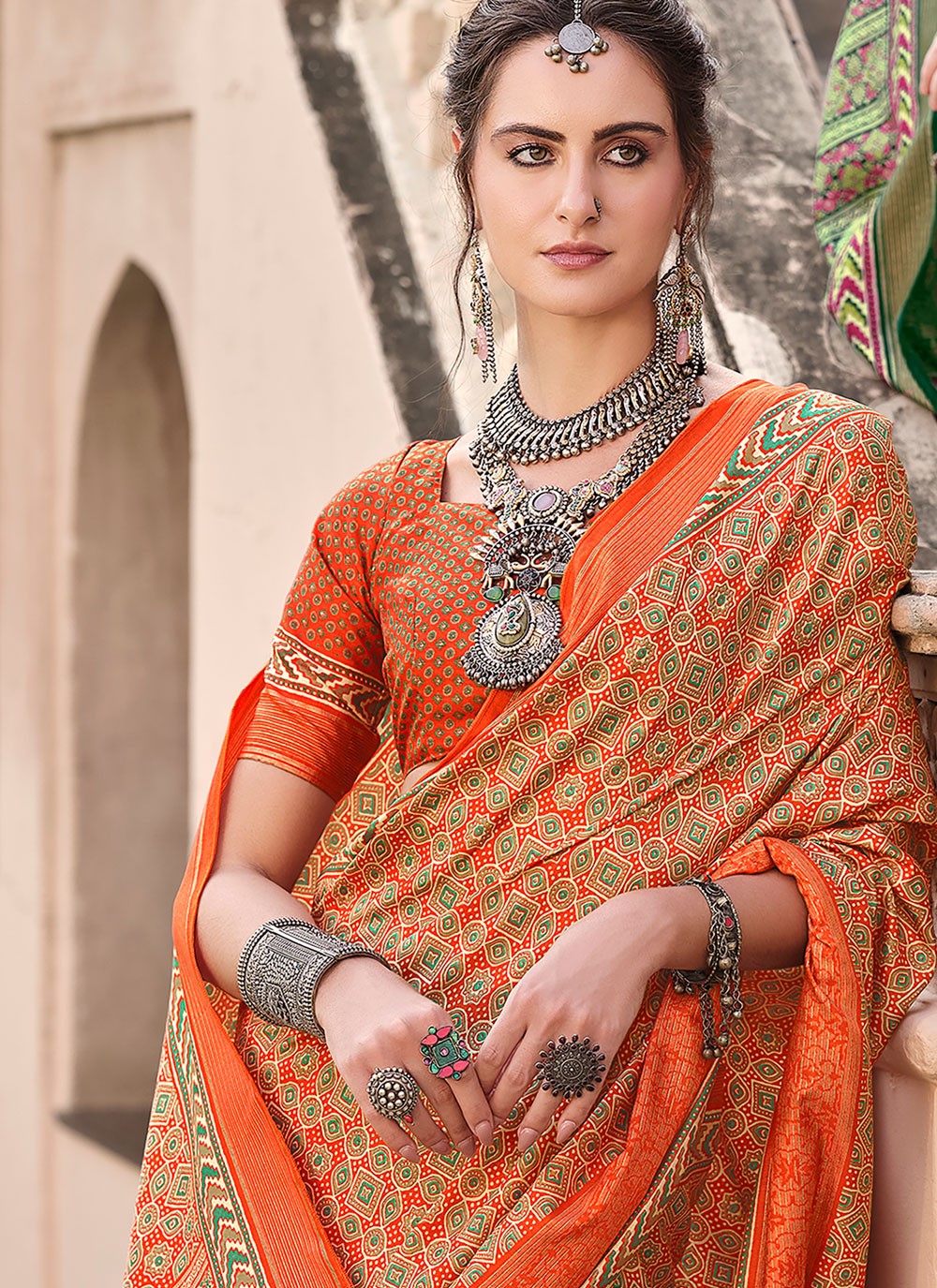 Classic Printed Silk Saree - S8623