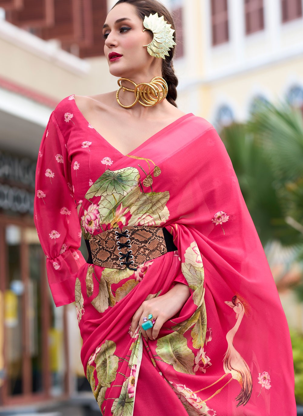 Classic Printed Georgette Saree - S8824