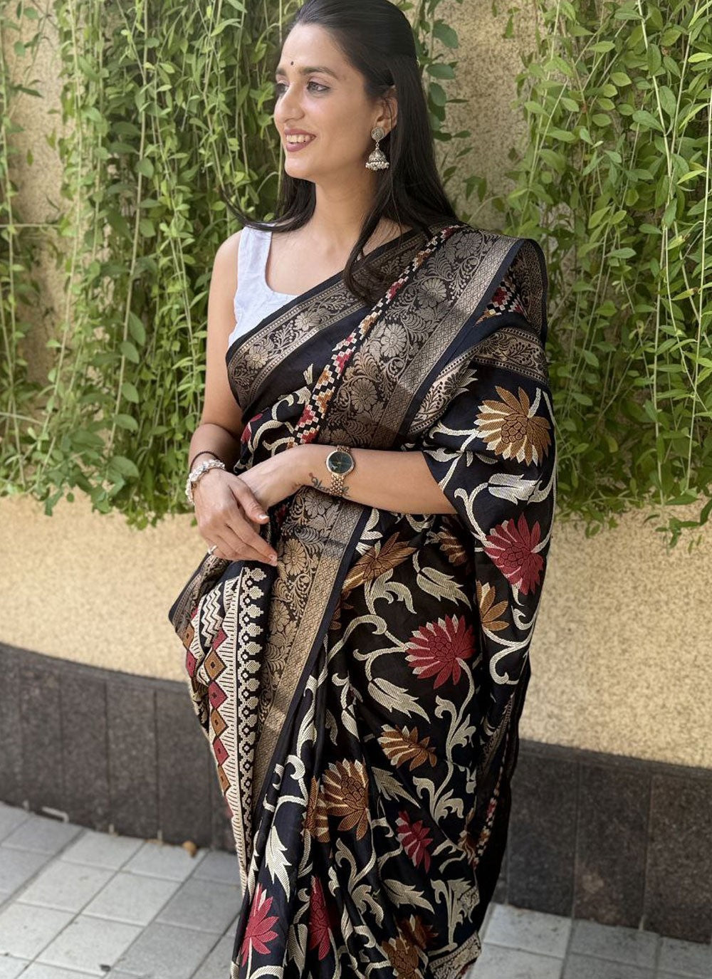 Printed, Weaving Zari Pure Dola Saree - S11976