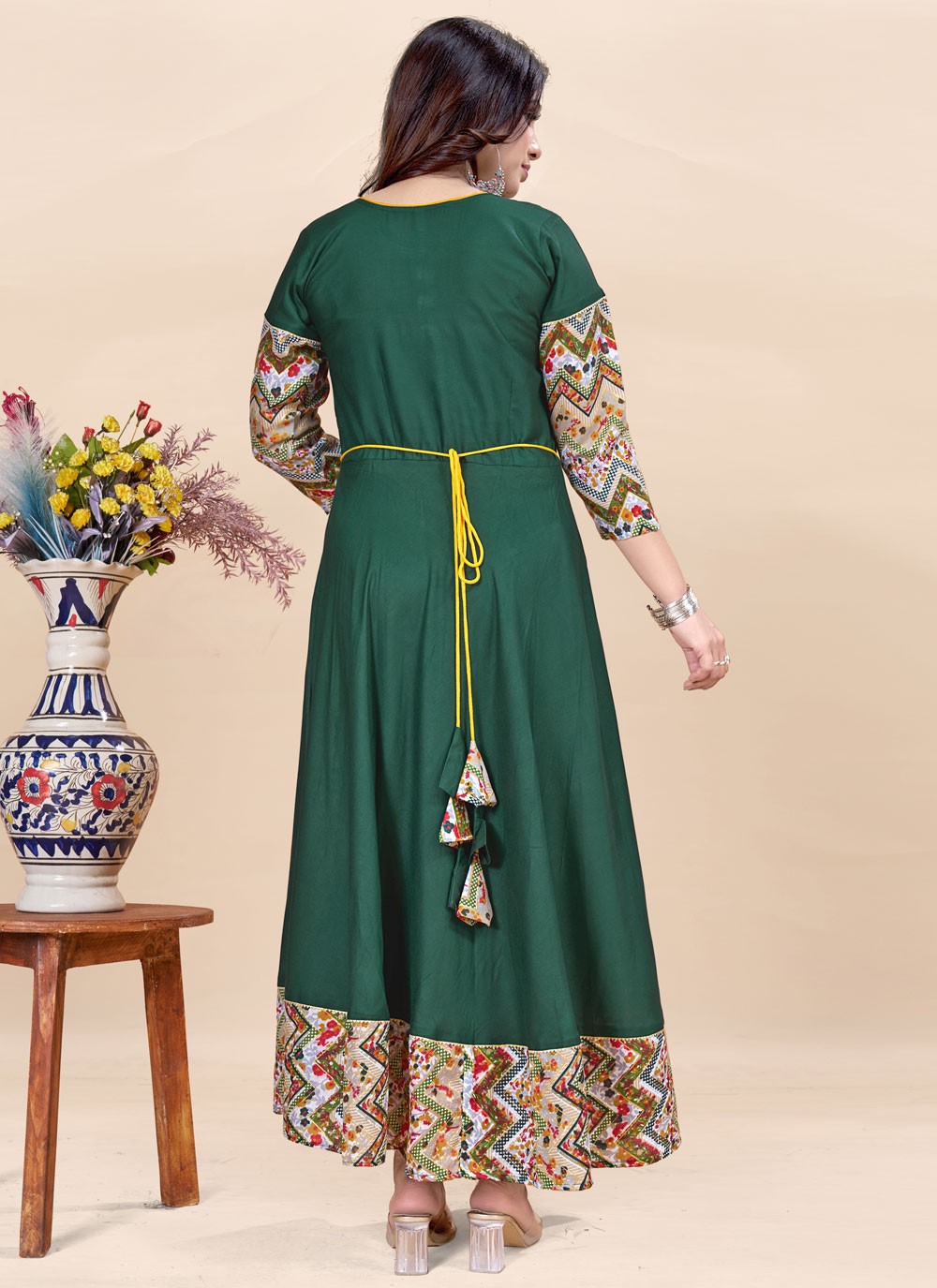 Fancy Work Rayon Gown - G1906