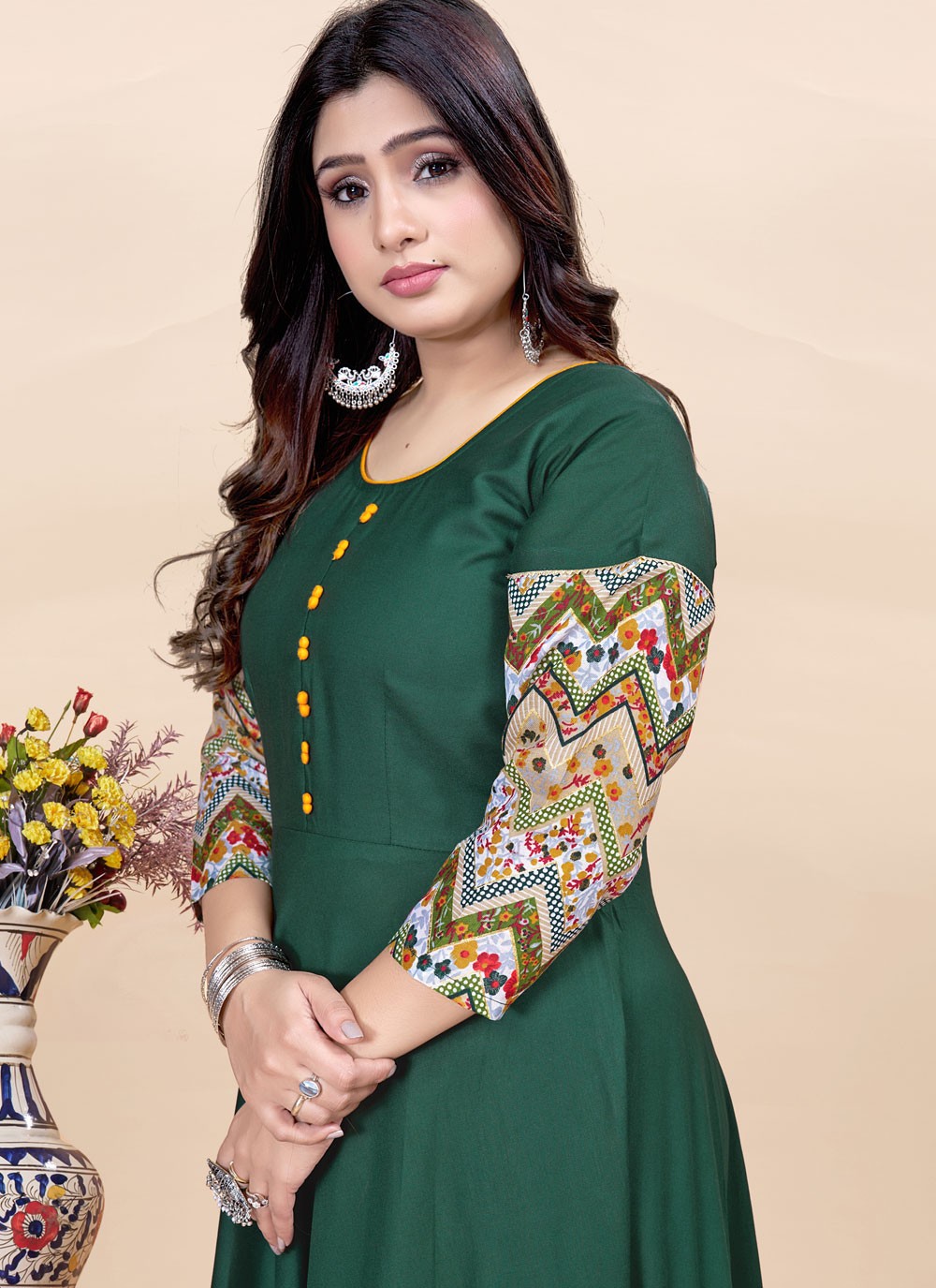 Fancy Work Rayon Gown - G1906