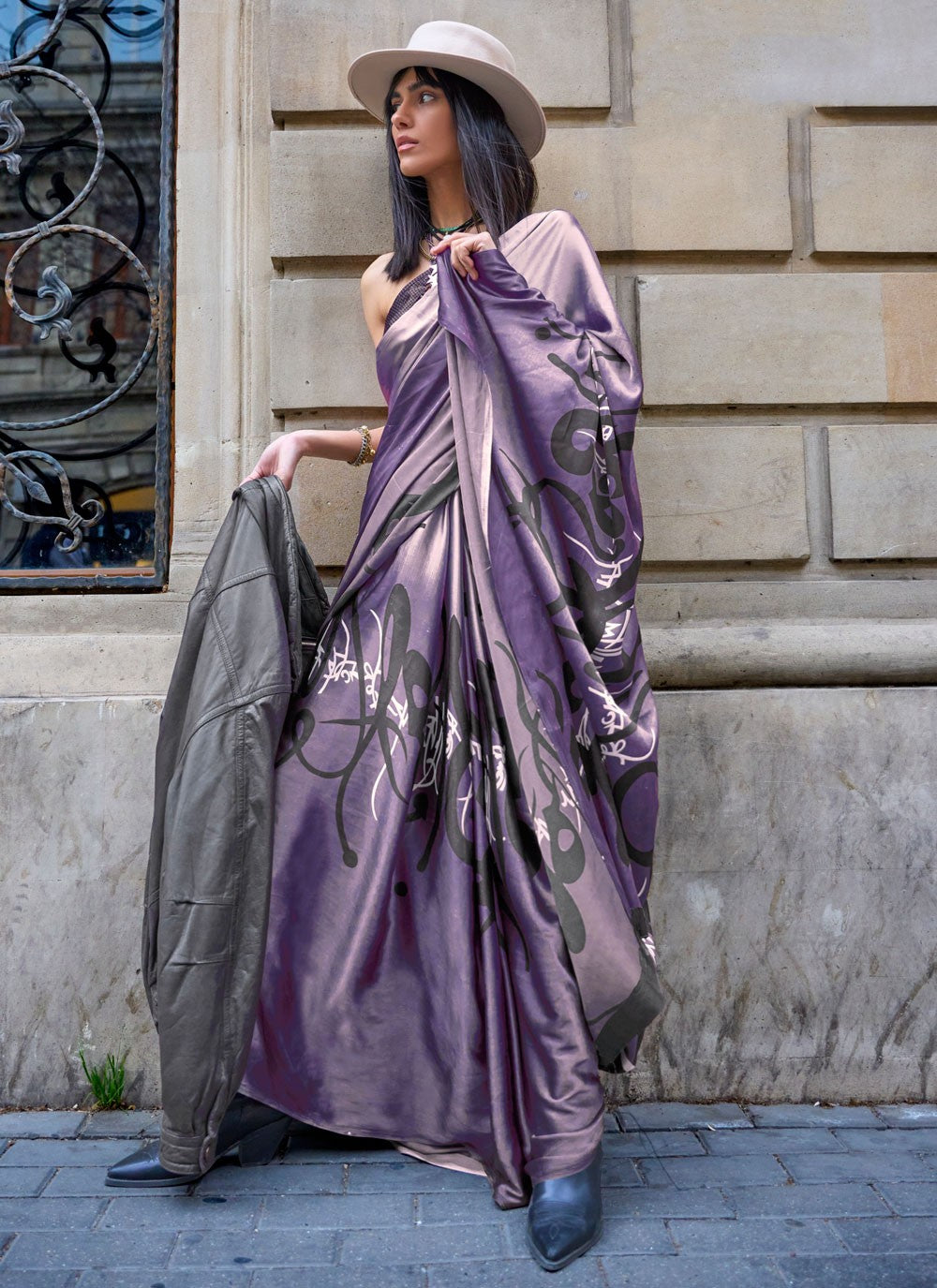 Trendy Printed Satin Silk Saree - S4823