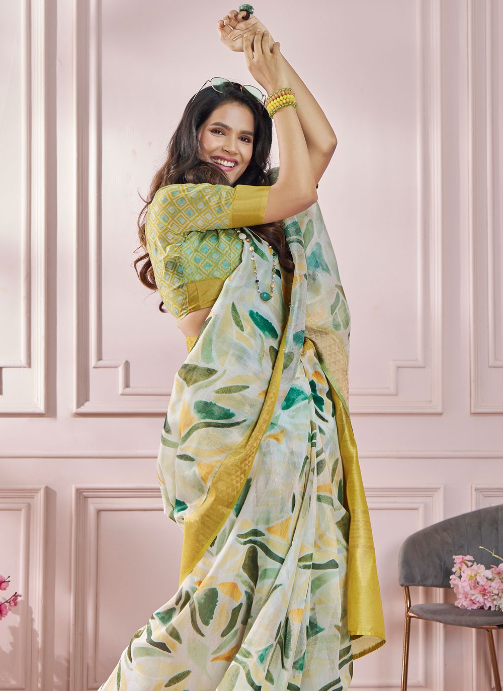 Classic Printed Silk Saree - S8693
