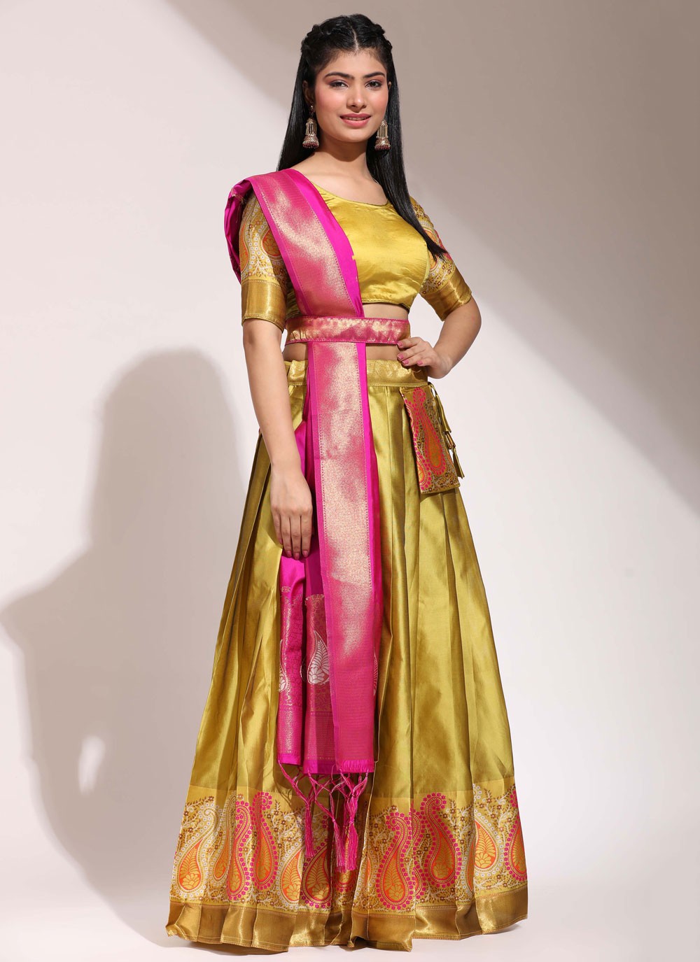 Printed Silk A - Line Lehenga - L2458