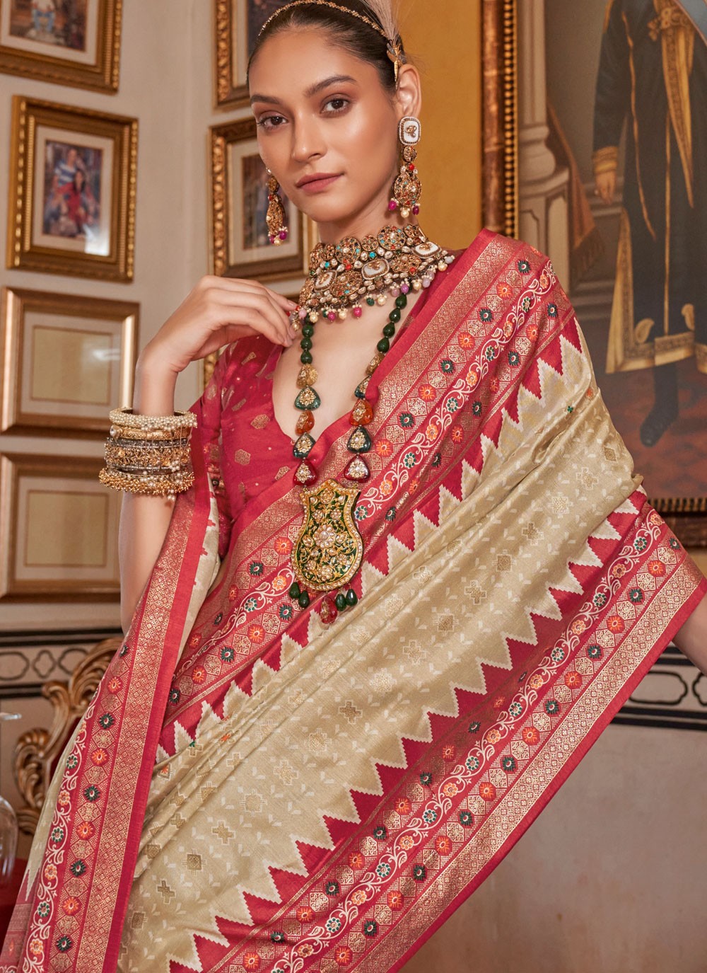 Classic Printed Silk Saree - S8644