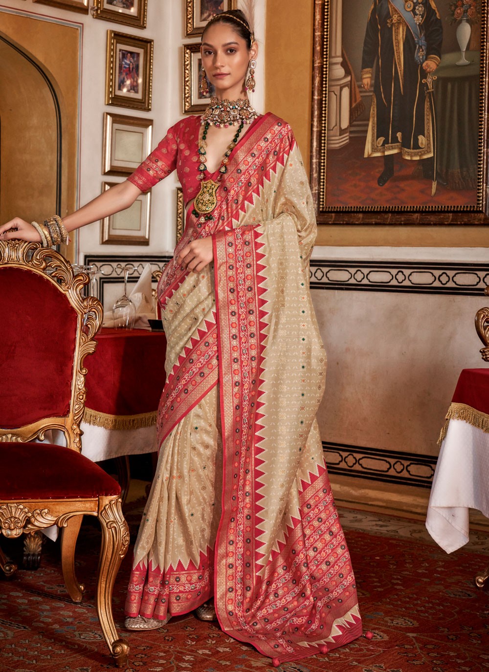 Classic Printed Silk Saree - S8644