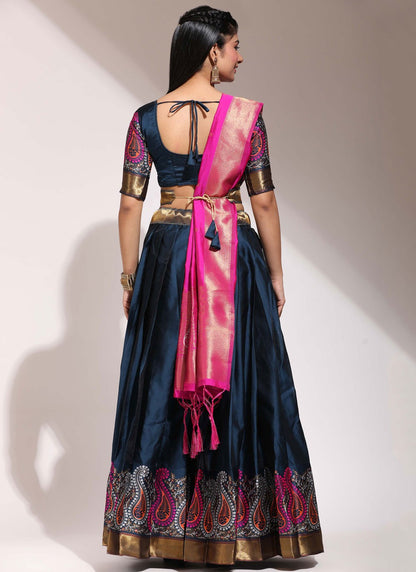 Printed Silk A - Line Lehenga - L2458