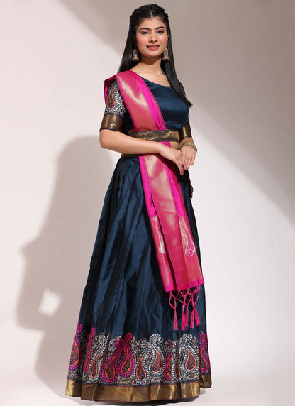 Printed Silk A - Line Lehenga - L2458