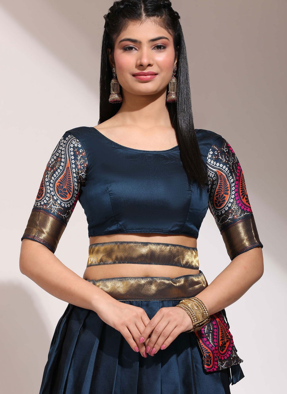 Printed Silk A - Line Lehenga - L2458