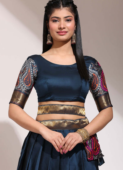 Printed Silk A - Line Lehenga - L2458