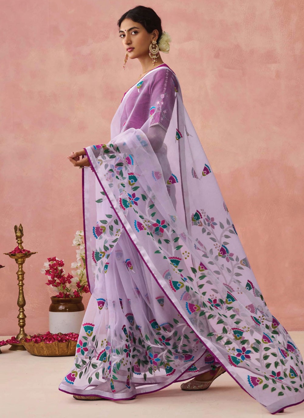 Classic Printed Brasso Saree - S7431