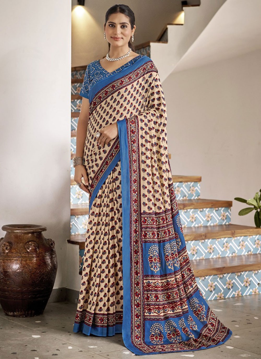 Printed Cotton Saree - S11686