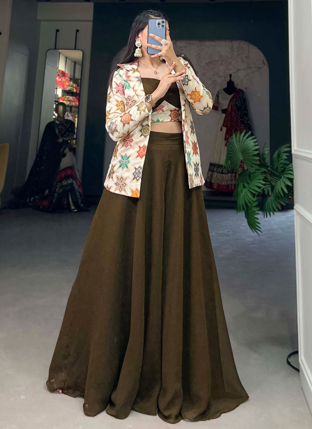 Georgette Jacket Style Suit - T2397