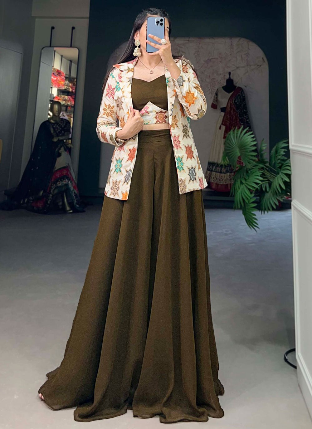 Georgette Jacket Style Suit - T2397