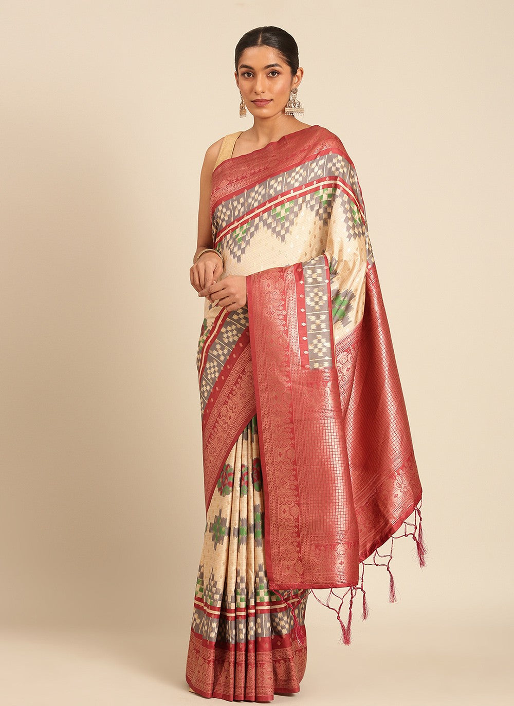 Traditional Printed Silk Saree - S8156