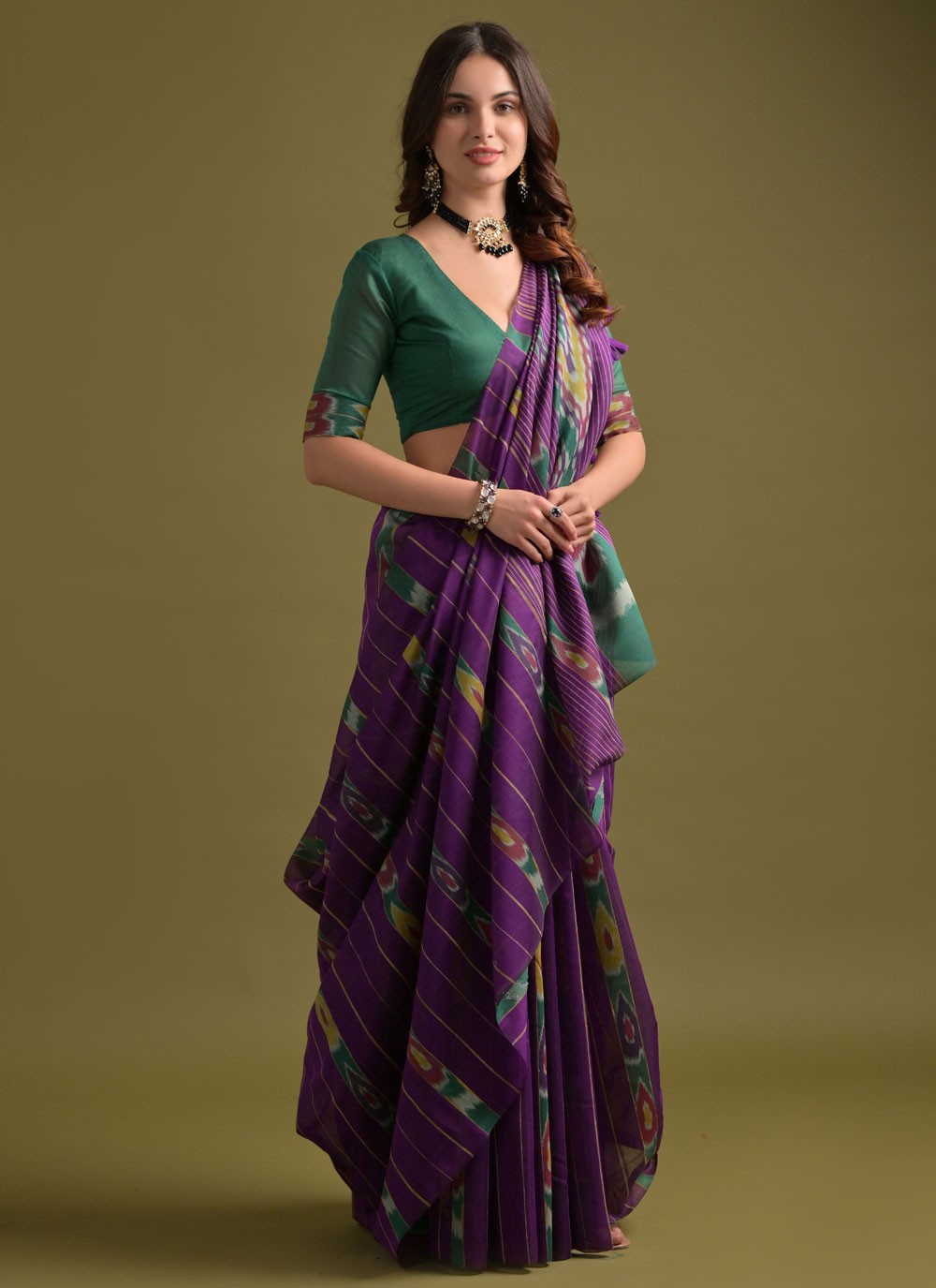 Printed Soft Cotton Saree - S11904