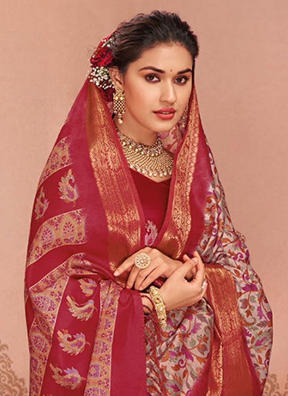 Classic Printed Silk Saree - S5577