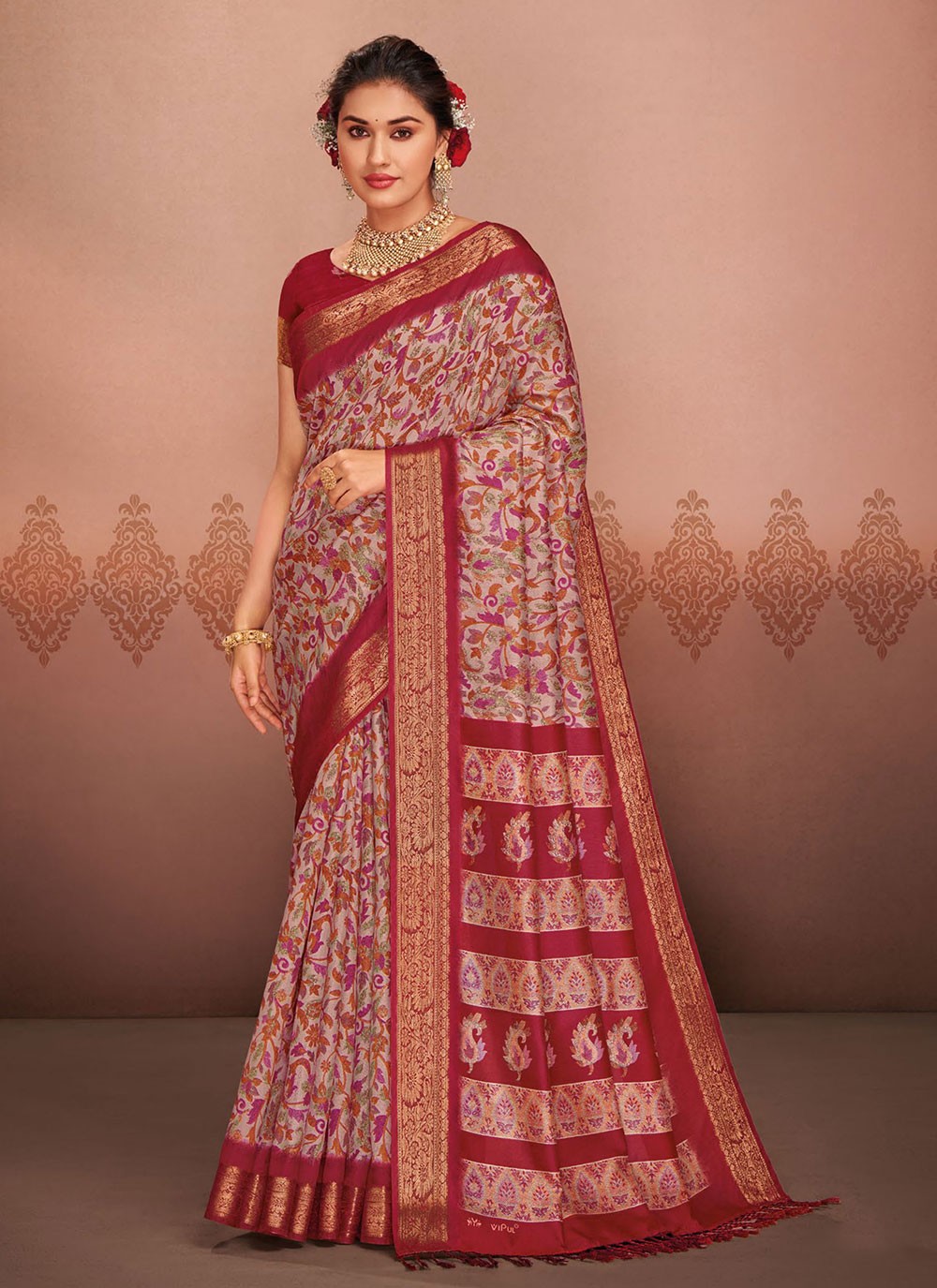 Classic Printed Silk Saree - S5577