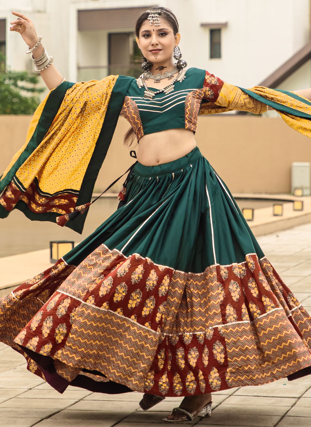 Printed Cotton Readymade Lehenga Choli - L2498