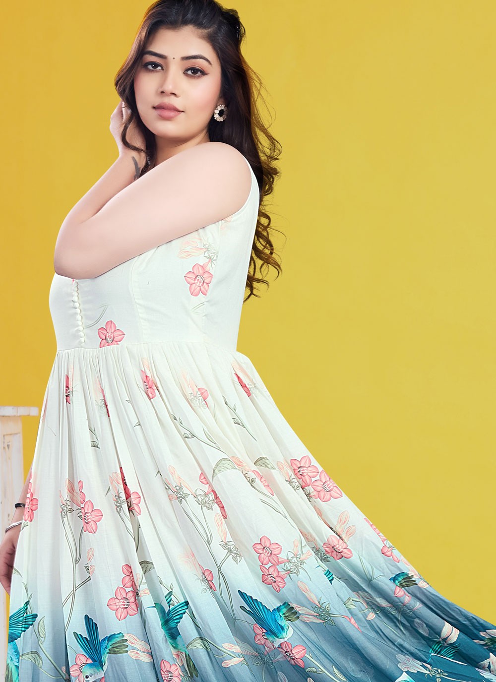 Printed Cotton Morpeach Gown G19815