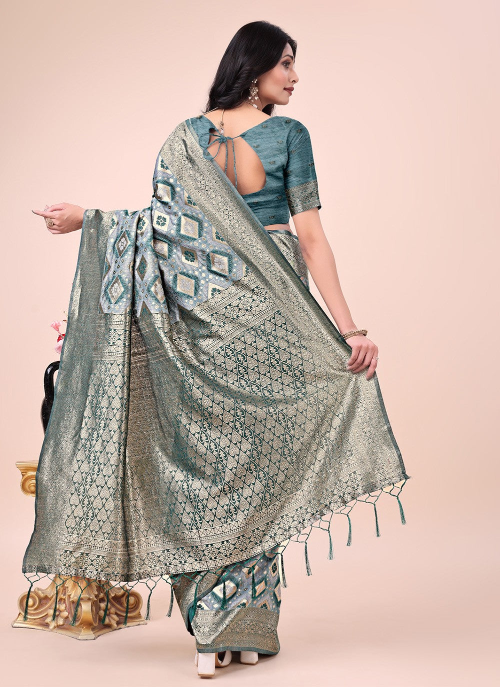 Printed Cotton Green Trendy Saree S15173