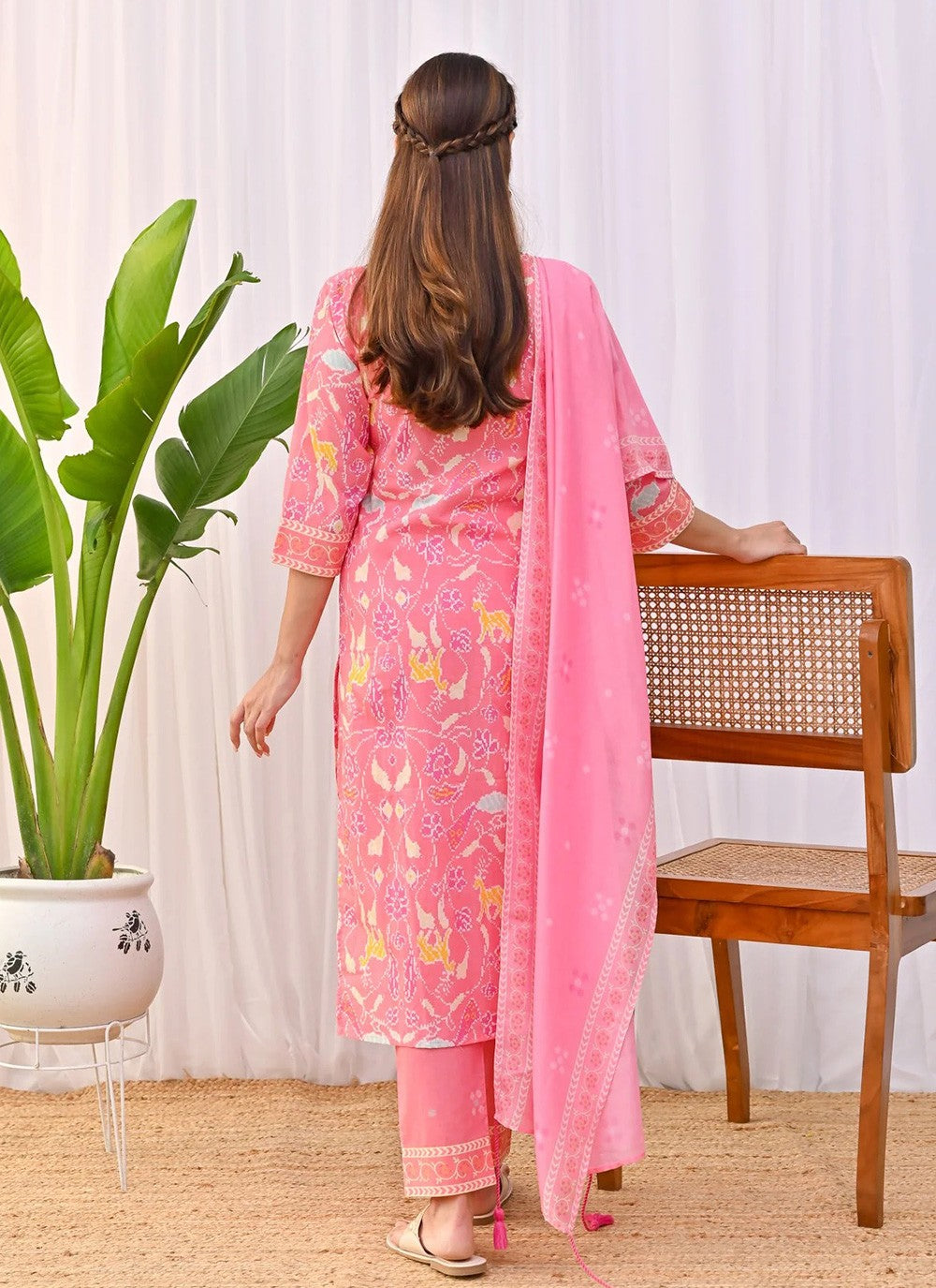 Salwar Suit Embroidered Pink Rayon T5078