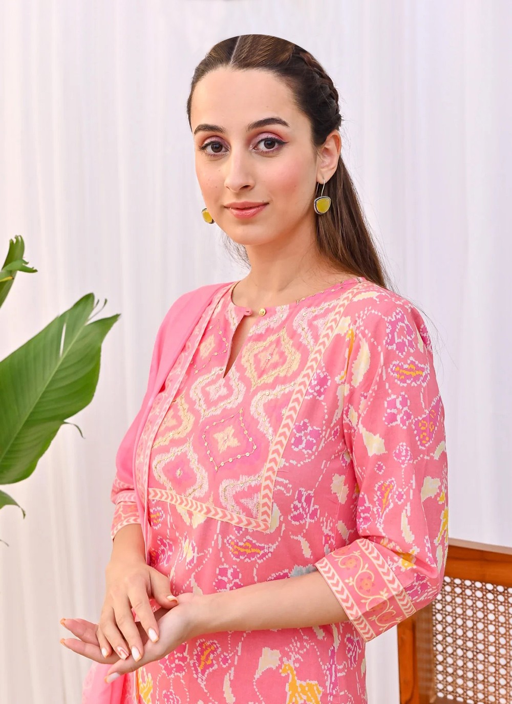 Salwar Suit Embroidered Pink Rayon T5078