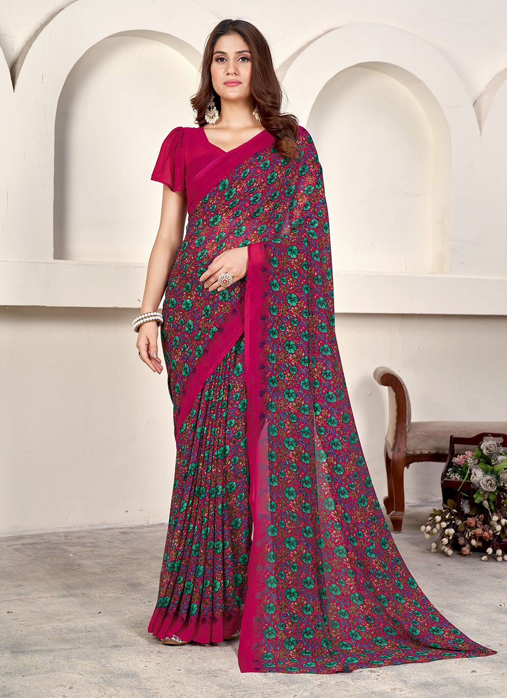 Classic Printed Weight Less Saree - S6158
