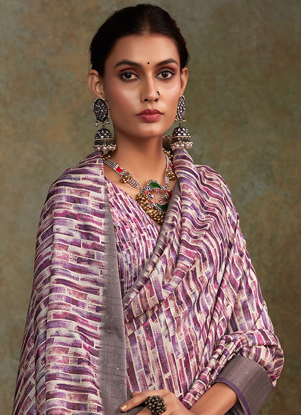Classic Printed Handloom Silk Saree - S6674