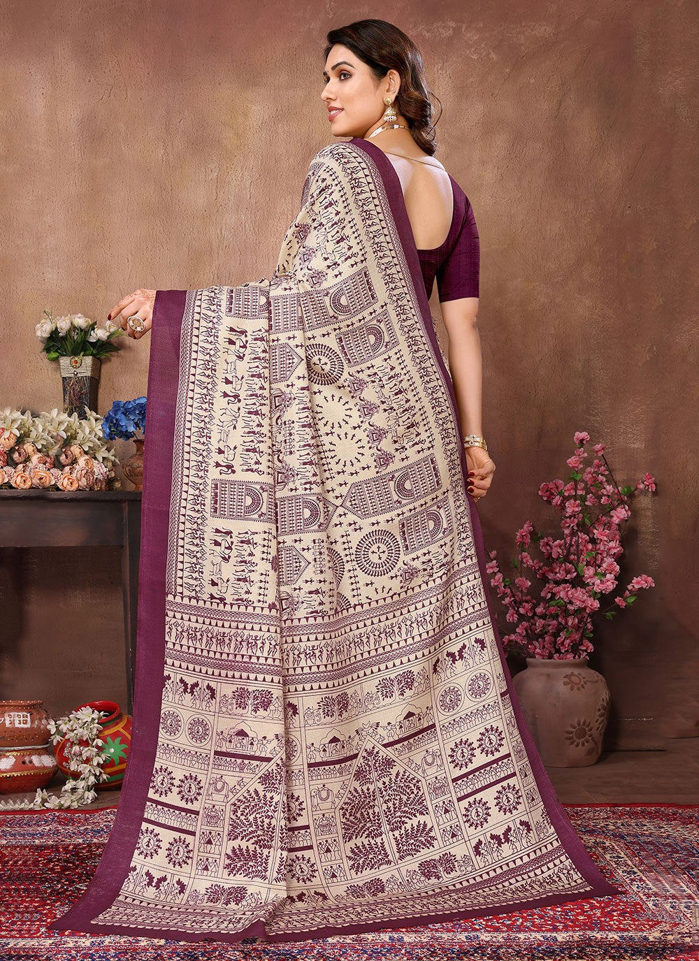 Classic Stones Chiffon Satin Saree - S5886