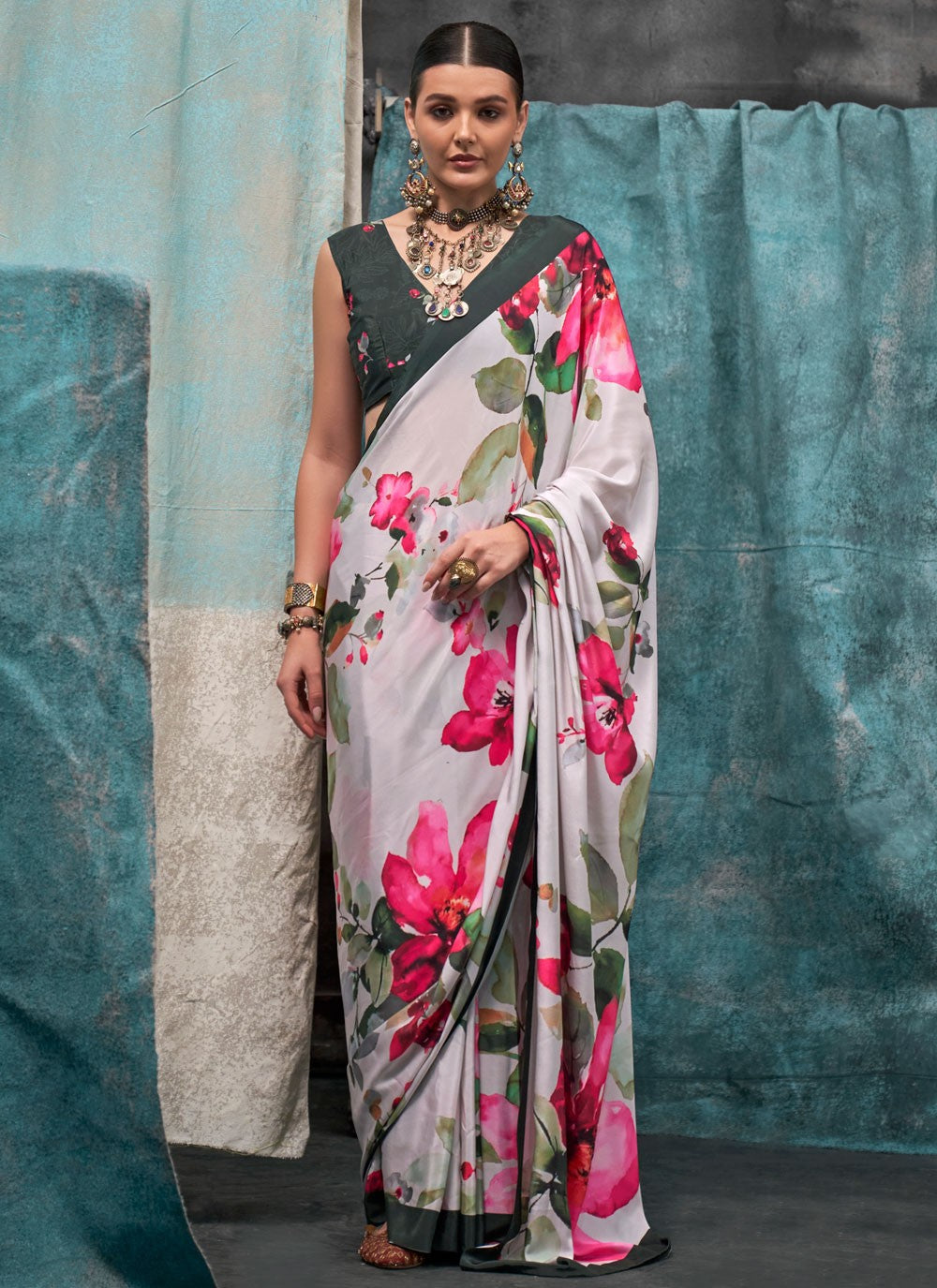 Classic Printed Crepe Silk Saree - S6461