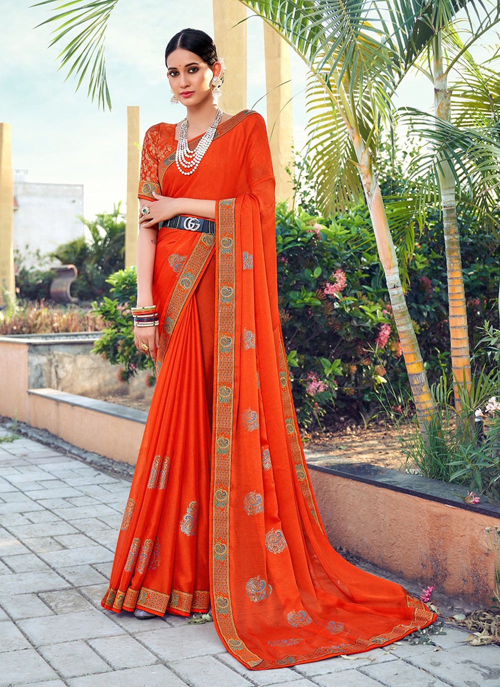 Classic Printed Silk Saree - S3197