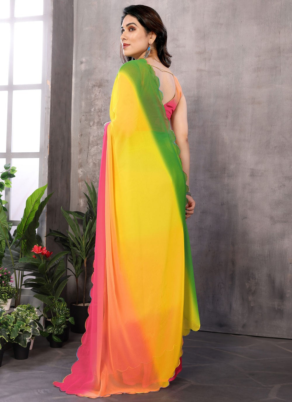 Classic Printed Georgette Saree - S9413