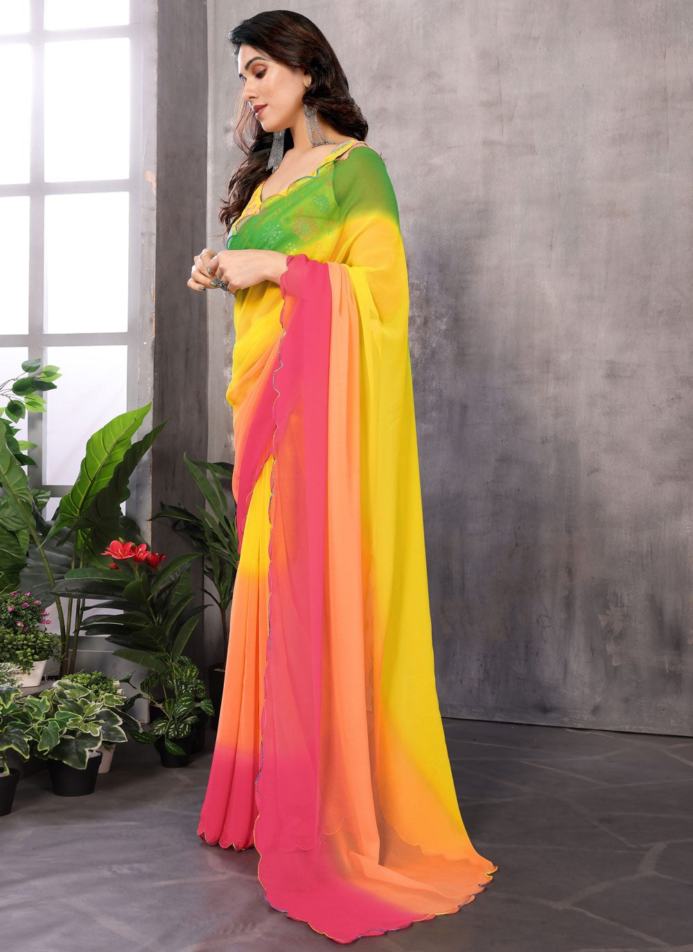 Classic Printed Georgette Saree - S9413