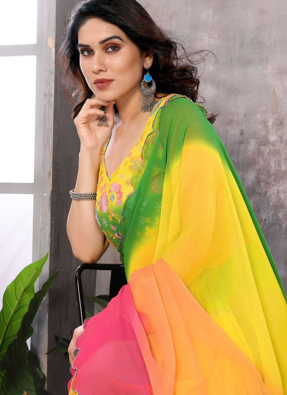 Classic Printed Georgette Saree - S9413