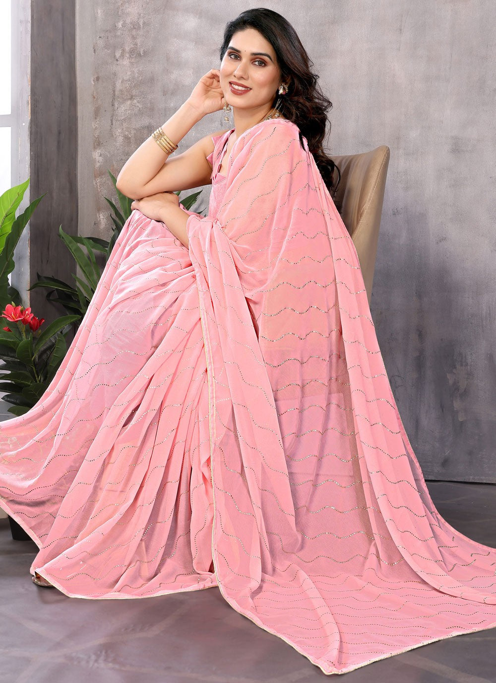 Classic Printed Georgette Saree - S9413